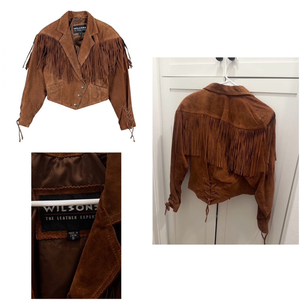 Vintage Wilson’s Leather Suede Leather Fringe Corset Jacket - Picture 4 of 4